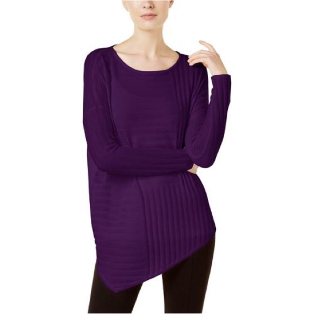I.N.C NWT ASYMMETRICAL RIBBED BOAT NECK SWEATER M